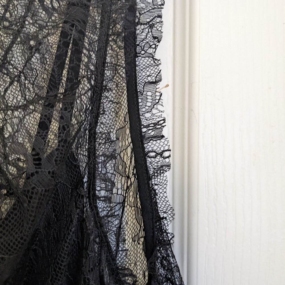 NWT Loft Lace Sleeveless Top Dark Romantic Ruffles Whimsy Goth Size Large - Picture 4 of 7